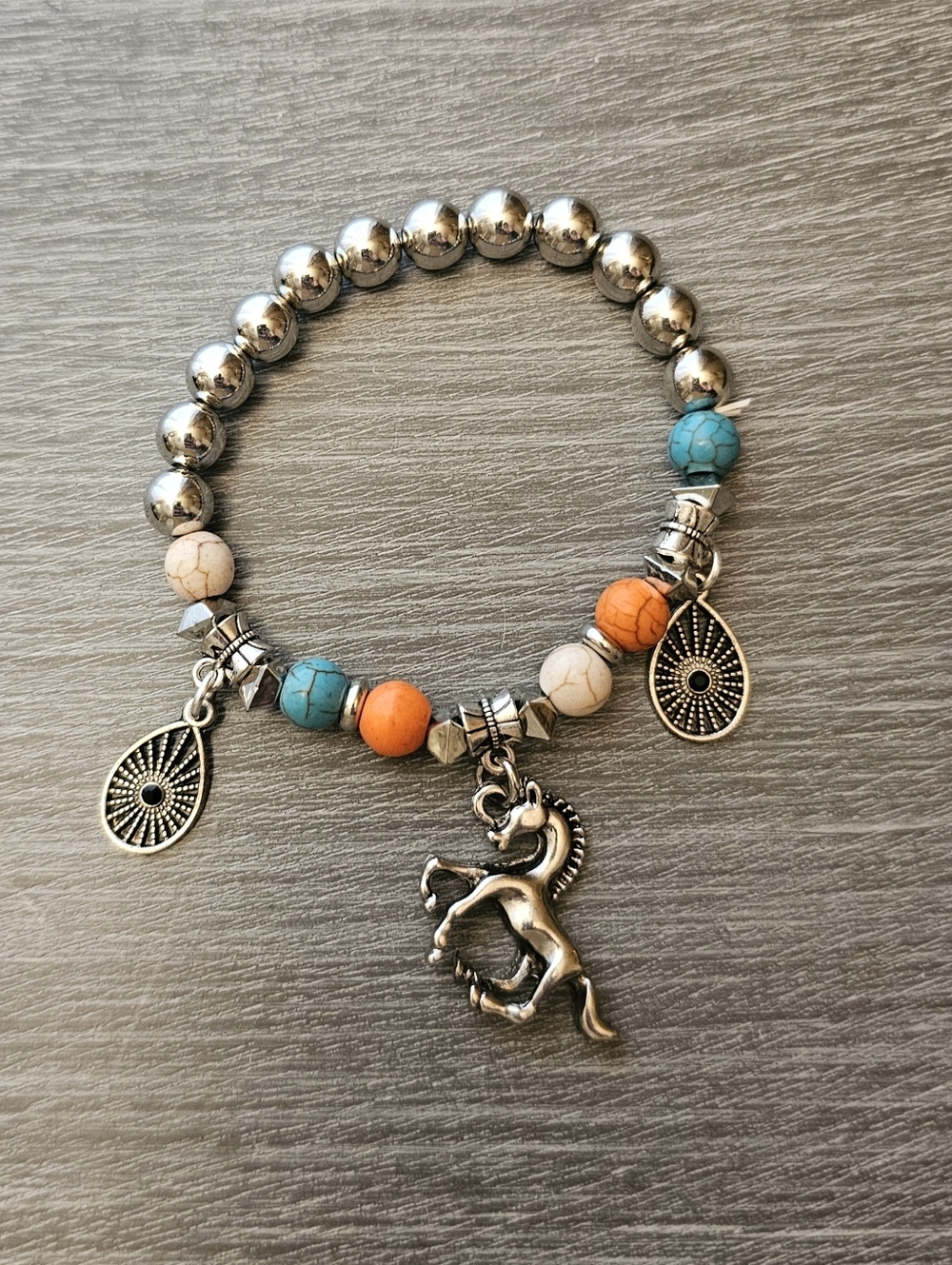 🦋 5 For $10 🦋 Handmade Stretchy Southwestern Horse Charm Bracelet